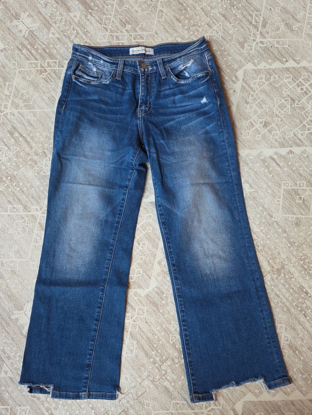 Flying Monkey Dark Wash Distressed Jeans